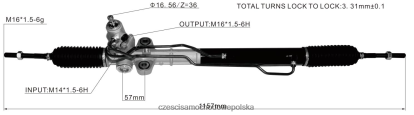 Części Samochodowe Hurtownia Warszawa - zębatka wspomagania kierownicy 57700-3j000 8824F2768 HYUNDAI/KIA